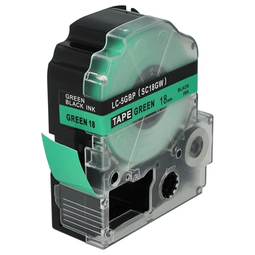 vhbw Schriftband-Kassette kompatibel mit Epson LabelWorks LW-700, LW-1000P, LW-600P, LW-500, LW-400 Etiketten-Drucker 8m x 18mm Schwarz auf Grün vhbw Schriftband-Kassette kompatibel mit Epson LabelWorks LW-700, LW-1000P, LW-600P, LW-500, LW-400 Etiketten-Drucker 8m x 18mm Schwarz auf Grün von vhbw
