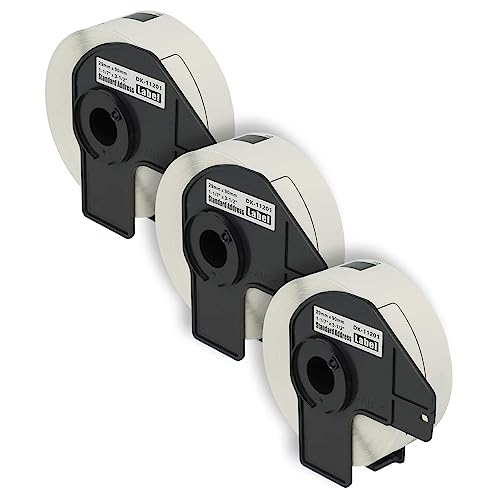 vhbw Set 3x Etiketten-Rolle 29mm x 90mm kompatibel mit Brother PT QL-570, QL-580, QL-580N, QL-650, QL650TD Etiketten-Drucker von vhbw
