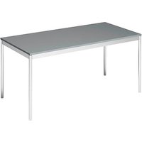 viasit System4 Schreibtisch anthrazit rechteckig, 4-Fuß-Gestell chrom 160,0 x 80,0 cm von viasit