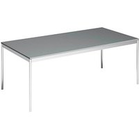 viasit System4 Schreibtisch anthrazit rechteckig, 4-Fuß-Gestell chrom 200,0 x 100,0 cm von viasit