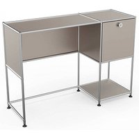 viasit System4 Schreibtisch taupe rechteckig, Rundrohrgestell silber 116,0 x 41,0 cm von viasit