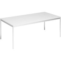viasit System4 Schreibtisch transparent rechteckig, 4-Fuß-Gestell chrom 200,0 x 100,0 cm von viasit