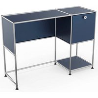 viasit System4 Schreibtisch violettblau rechteckig, Rundrohrgestell silber 116,0 x 41,0 cm von viasit