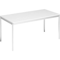 viasit System4 Schreibtisch weiß rechteckig, 4-Fuß-Gestell chrom 160,0 x 80,0 cm von viasit