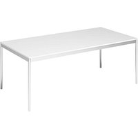 viasit System4 Schreibtisch weiß rechteckig, 4-Fuß-Gestell chrom 200,0 x 100,0 cm von viasit