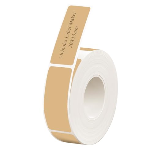 vicihoho 180pcs Thermo Etiketten Selbstklebend, 15 x 30mm Etikettenhersteller-Band, Angepasstes Etikettendruckpapier Wasserfeste Etiketten für Zuhause, Büro Etikettenbänder von vicihoho