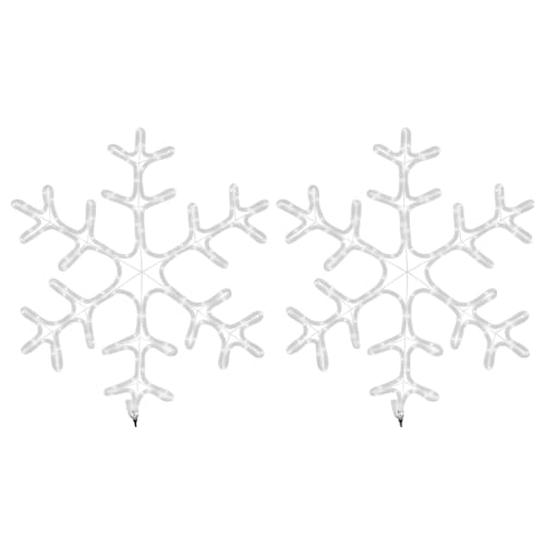 vidaXL 2X LED Schneeflocke Silhouette Lichtschlauch Weihnachten Deko Beleuchtet Weihnachtsbeleuchtung Weihnachtsdeko Warmweiß 59x59cm von vidaXL