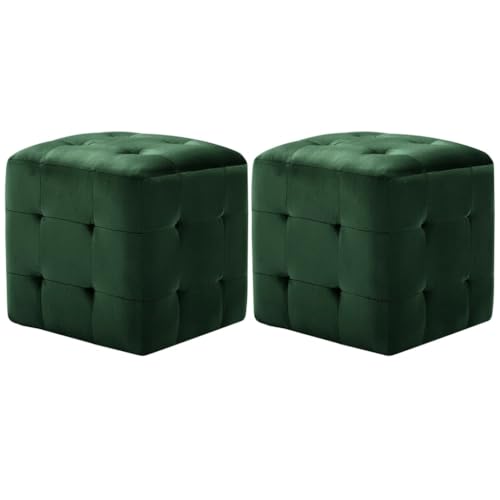 vidaXL 2X Pouf Sitzhocker Fußhocker Sitzpouf Puff Sitzpuff Fußbank Hocker Sitzwürfel Fußschemel Ottomane Polsterhocker Grün 30x30x30cm Samtstoff vidaXL 2X Pouf Sitzhocker Fußhocker Sitzpouf Puff Sitzpuff Fußbank Hocker Sitzwürfel Fußschemel Ottomane Polsterhocker Grün 30x30x30cm Samtstoff von vidaXL