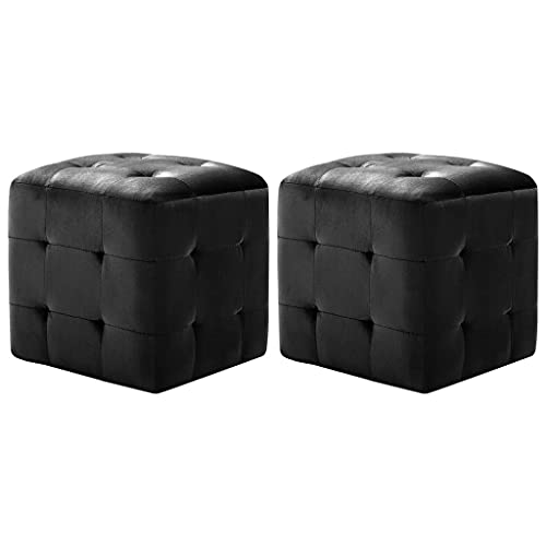 vidaXL 2X Pouf Sitzhocker Fußhocker Sitzpouf Puff Sitzpuff Fußbank Hocker Sitzwürfel Fußschemel Ottomane Polsterhocker Schwarz 30x30x30cm Samtstoff vidaXL 2X Pouf Sitzhocker Fußhocker Sitzpouf Puff Sitzpuff Fußbank Hocker Sitzwürfel Fußschemel Ottomane Polsterhocker Schwarz 30x30x30cm Samtstoff von vidaXL