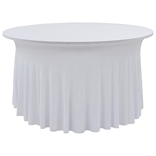 vidaXL 2X Stretch Tischhusse Weiß 180x74cm Stretchhusse Tischdecke Tisch Husse von vidaXL