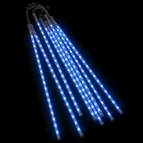 vidaXL 8x Meteorlichter Lichterregen Lichterkette Meteorschauer Weihnachtsdekoration Weihnachten Deko 50cm Blau 288 LEDs Indoor Outdoor von vidaXL
