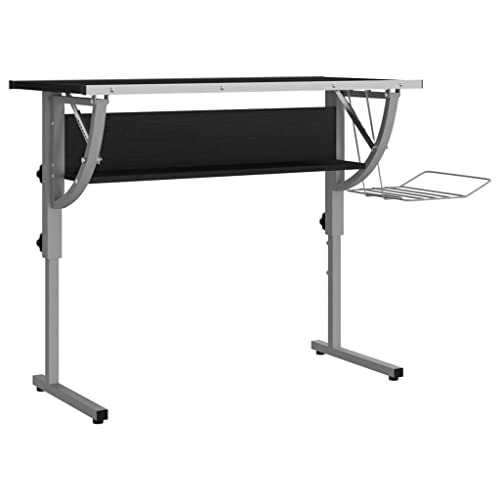 vidaXL Basteltisch, Tisch für Arbeitszimmer Heimbüro Studio, Schreibtisch mit Verstellbarer Tischplatte 1 Ablage 1 Zeitschriftenhalter, Arbeitstisch Zeichentisch, Schwarz Grau Holzwerkstoff Stahl vidaXL Basteltisch, Tisch für Arbeitszimmer Heimbüro Studio, Schreibtisch mit Verstellbarer Tischplatte 1 Ablage 1 Zeitschriftenhalter, Arbeitstisch Zeichentisch, Schwarz Grau Holzwerkstoff Stahl von vidaXL