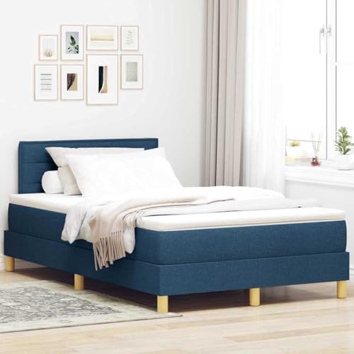 vidaXL Boxspringbett Mit Matratze Blau Polsterstoff 120X190 cm Modernes Design Für Erwachsene Naturholzbeine Einfache Montage Und Gemütliche Schlafzimmermöbel Topper Queensize Schlaffläche vidaXL Boxspringbett Mit Matratze Blau Polsterstoff 120X190 cm Modernes Design Für Erwachsene Naturholzbeine Einfache Montage Und Gemütliche Schlafzimmermöbel Topper Queensize Schlaffläche von vidaXL