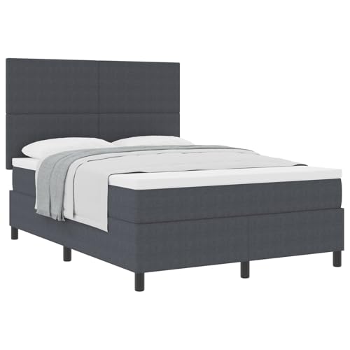 vidaXL Boxspringbett mit Matratze, dunkelgrau, Größe 140 x 200 cm, Samtstoff, MDF-Struktur, moderne Schlaflösung, kompaktes Design, ideal für Schlafzimmerdekoration, mittlere Festigkeit vidaXL Boxspringbett mit Matratze, dunkelgrau, Größe 140 x 200 cm, Samtstoff, MDF-Struktur, moderne Schlaflösung, kompaktes Design, ideal für Schlafzimmerdekoration, mittlere Festigkeit von vidaXL