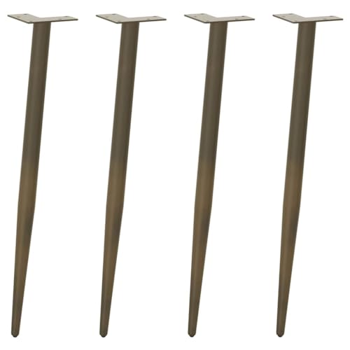 vidaXL Couchtisch Beine Konische Form 4 Stück Naturstahl 72-73cm Stahl, Tischbein, Tischbein Metall, Esstischbein, Möbelbein, Schreibtischbein von vidaXL