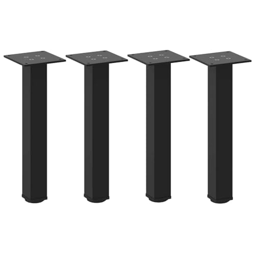 vidaXL Couchtischbeine 4 STK. Schwarz 42-44 cm Stahl, Tischbein, Tischbein Metall, Esstischbein, Möbelbein, Schreibtischbein, Esstischbein Metall von vidaXL