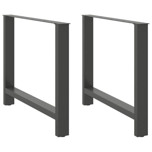 vidaXL Couchtischbeine Anthrazit 2 Stk. 100x(72-73) cm Stahl, Tischbein, Tischbein Metall, Esstischbein, Möbelbein, Schreibtischbein von vidaXL