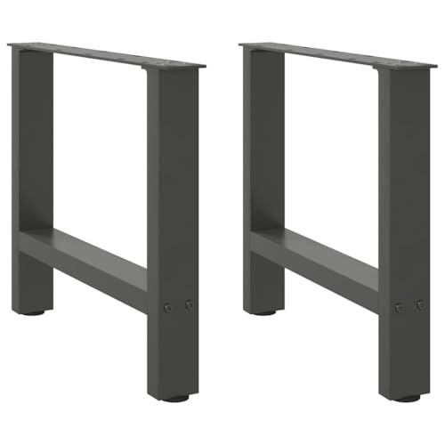 vidaXL Couchtischbeine Anthrazit 2 STK. 60x(42-43) cm Stahl, Tischbein, Tischbein Metall, Esstischbein, Möbelbein, Schreibtischbein von vidaXL