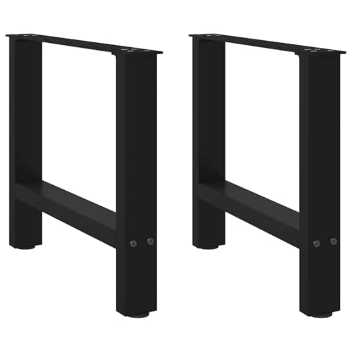 vidaXL Couchtischbeine Schwarz 2 STK. 42×50 cm Stahl, Tischbein, Tischbein Metall, Esstischbein, Möbelbein, Schreibtischbein, Esstischbein Metall von vidaXL