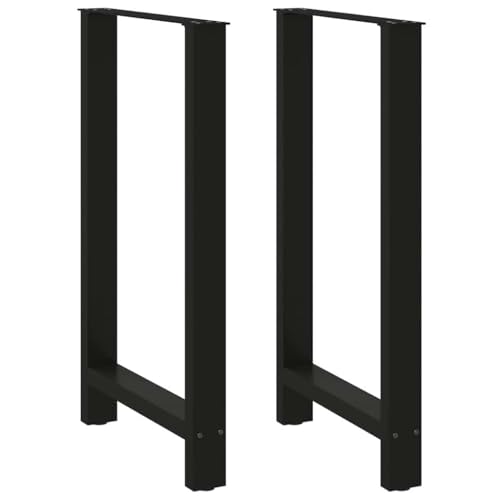 vidaXL Couchtischbeine Schwarz 2 STK. 60x(100-101) cm Stahl, Tischbein, Tischbein Metall, Esstischbein, Möbelbein, Schreibtischbein von vidaXL