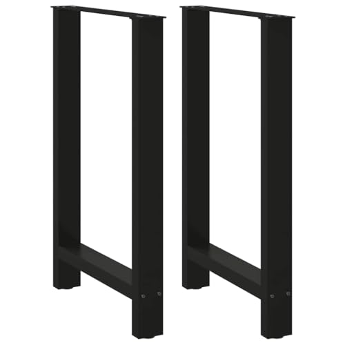 vidaXL Couchtischbeine Schwarz 2 STK. 60x(90-91) cm Stahl, Tischbein, Tischbein Metall, Esstischbein, Möbelbein, Schreibtischbein, Esstischbein Metall von vidaXL