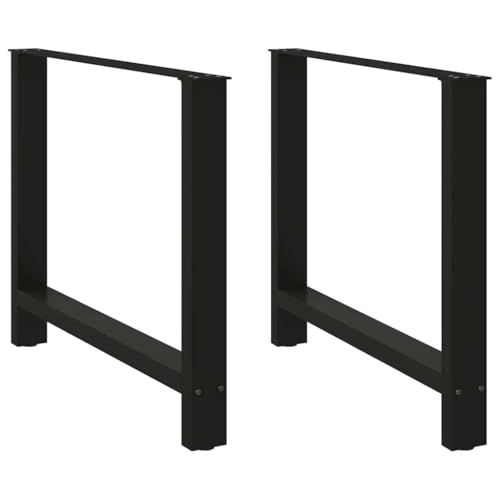 vidaXL Couchtischbeine Schwarz 2 Stk. 90x(72-73) cm Stahl, Tischbein, Tischbein Metall, Esstischbein, Möbelbein, Schreibtischbein, Esstischbein Metall von vidaXL
