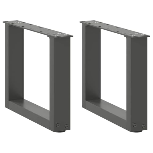vidaXL Couchtischbeine U-Form 2 STK. Anthrazit 40x(30-31) cm Stahl, Tischbein, Tischbein Metall, Esstischbein, Möbelbein, Schreibtischbein von vidaXL