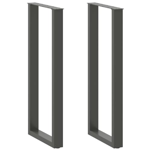 vidaXL Couchtischbeine U-Form 2 STK. Anthrazit 50x(110-111) cm Stahl, Tischbein, Tischbein Metall, Esstischbein, Möbelbein, Schreibtischbein von vidaXL