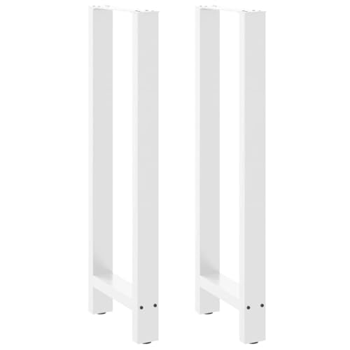 vidaXL Couchtischbeine Weiß 2 STK. 50x(110-111) cm Stahl, Tischbein, Tischbein Metall, Esstischbein, Möbelbein, Schreibtischbein, Esstischbein Metall von vidaXL