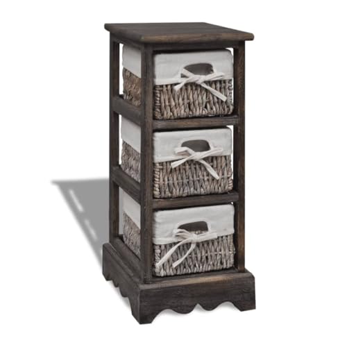 vidaXL Kommode Schrank Korbregal Korbkommode Regal Korbschubladen + 3 Warenkörben Holz braun vidaXL Kommode Schrank Korbregal Korbkommode Regal Korbschubladen + 3 Warenkörben Holz braun von vidaXL