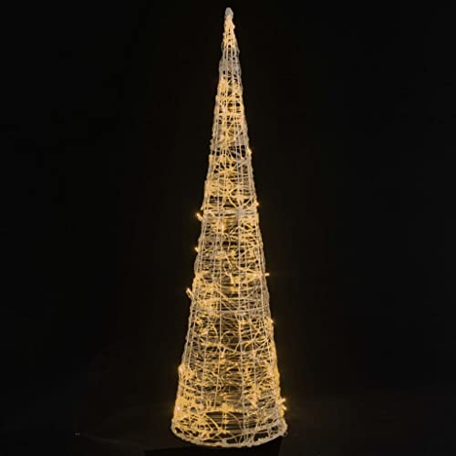 vidaXL LED Leuchtkegel Acryl Deko Pyramide Weihnachtsbeleuchtung Weihnachtsdeko Weihnachten Dekorationsleuchte Lichterpyramide Warmweiß 120cm von vidaXL