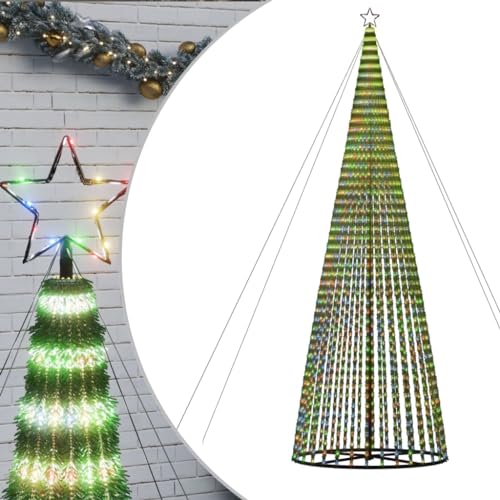 vidaXL LED Weihnachtsbaum, Beleuchtet Christbaum mit 1544 LEDs, Tannenbaum Lichterbaum Kegelform mit 8 Beleuchtungsmodi, Weihnachtsbeleuchtung Weihnachtsdeko, Mehrfarbig 500 cm vidaXL LED Weihnachtsbaum, Beleuchtet Christbaum mit 1544 LEDs, Tannenbaum Lichterbaum Kegelform mit 8 Beleuchtungsmodi, Weihnachtsbeleuchtung Weihnachtsdeko, Mehrfarbig 500 cm von vidaXL