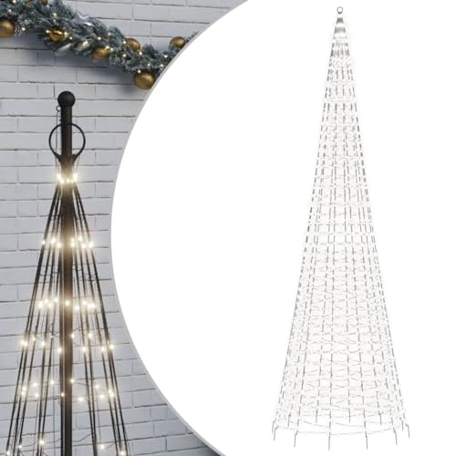 vidaXL LED-Weihnachtsbaum für Fahnenmast 1534 LEDs Kaltweiß 500 cm von vidaXL
