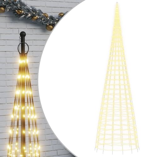 vidaXL LED-Weihnachtsbaum für Fahnenmast 3000 LEDs Warmweiß 800 cm von vidaXL