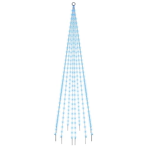vidaXL LED Weihnachtsbaum für Fahnenmast Tannenbaum Lichterbaum Weihnachtsdeko Beleuchtung Außen Beleuchtet Lichterkette Blau 310 LEDs 300cm von vidaXL