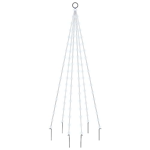 vidaXL LED Weihnachtsbaum für Fahnenmast Tannenbaum Lichterbaum Weihnachtsdeko Beleuchtung Außen Beleuchtet Lichterkette Kaltweiß 108 LEDs 180cm vidaXL LED Weihnachtsbaum für Fahnenmast Tannenbaum Lichterbaum Weihnachtsdeko Beleuchtung Außen Beleuchtet Lichterkette Kaltweiß 108 LEDs 180cm von vidaXL