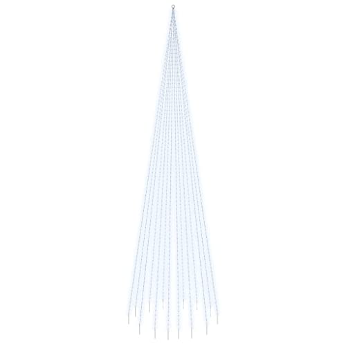 vidaXL LED Weihnachtsbaum für Fahnenmast Tannenbaum Lichterbaum Weihnachtsdeko Beleuchtung Außen Beleuchtet Lichterkette Kaltweiß 1134 LEDs 800cm von vidaXL