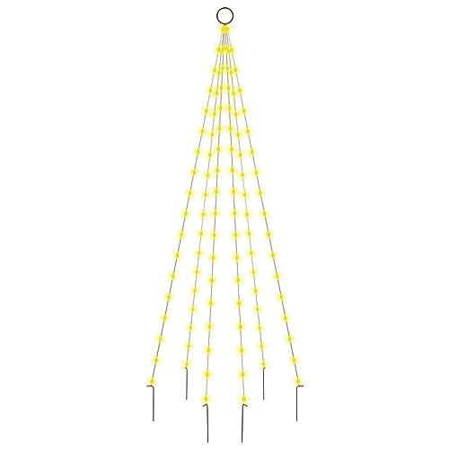 vidaXL LED Weihnachtsbaum für Fahnenmast Tannenbaum Lichterbaum Weihnachtsdeko Beleuchtung Außen Beleuchtet Lichterkette Warmweiß 108 LEDs 180cm von vidaXL