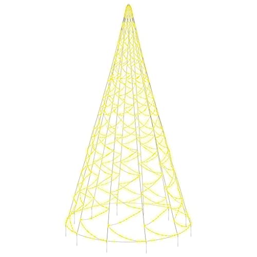 vidaXL LED Weihnachtsbaum für Fahnenmast Tannenbaum Lichterbaum Weihnachtsdeko Beleuchtung Außen Beleuchtet Lichterkette Warmweiß 1400 LEDs 500cm von vidaXL