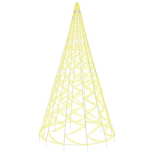 vidaXL LED Weihnachtsbaum für Fahnenmast Tannenbaum Lichterbaum Weihnachtsdeko Beleuchtung Außen Beleuchtet Lichterkette Warmweiß 3000 LEDs 800cm von vidaXL