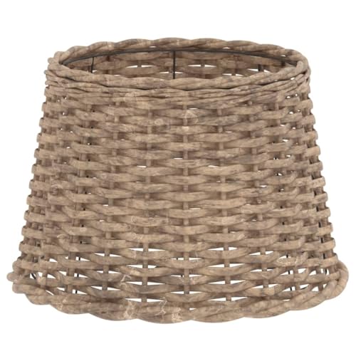 vidaXL Lampenschirm, Deckenlampenschirm für Wohnzimmer Schlafzimmer Esszimmer, Hängelampenschirm mit 1 lackierter Eisenfassung, Deckenlampe Schirm Tischlampe Schirm, Braun Korbweide von vidaXL