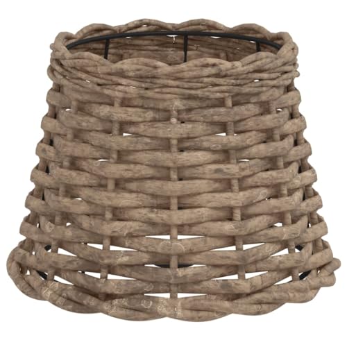 vidaXL Lampenschirm, Deckenlampenschirm für Wohnzimmer Schlafzimmer Esszimmer, Hängelampenschirm mit 1 lackierter Eisenfassung, Deckenlampe Schirm Tischlampe Schirm, Braun Korbweide vidaXL Lampenschirm, Deckenlampenschirm für Wohnzimmer Schlafzimmer Esszimmer, Hängelampenschirm mit 1 lackierter Eisenfassung, Deckenlampe Schirm Tischlampe Schirm, Braun Korbweide von vidaXL