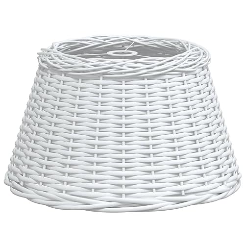 vidaXL Lampenschirm, Deckenlampenschirm für Wohnzimmer Schlafzimmer Esszimmer, Hängelampenschirm mit 1 lackierter Eisenfassung, Deckenlampe Schirm Tischlampe Schirm, Weiß Korbweide vidaXL Lampenschirm, Deckenlampenschirm für Wohnzimmer Schlafzimmer Esszimmer, Hängelampenschirm mit 1 lackierter Eisenfassung, Deckenlampe Schirm Tischlampe Schirm, Weiß Korbweide von vidaXL