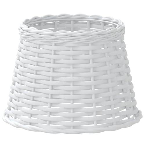vidaXL Lampenschirm, Deckenlampenschirm für Wohnzimmer Schlafzimmer Esszimmer, Hängelampenschirm mit 1 lackierter Eisenfassung, Deckenlampe Schirm Tischlampe Schirm, Weiß Korbweide vidaXL Lampenschirm, Deckenlampenschirm für Wohnzimmer Schlafzimmer Esszimmer, Hängelampenschirm mit 1 lackierter Eisenfassung, Deckenlampe Schirm Tischlampe Schirm, Weiß Korbweide von vidaXL