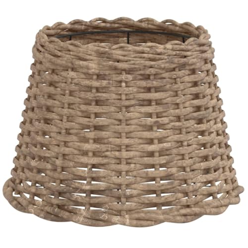 vidaXL Lampenschirm, Deckenlampenschirm für Wohnzimmer Schlafzimmer Esszimmer, Hängelampenschirm mit 1 lackierter Eisenfassung, Deckenlampe Schirm Tischlampe Schirm, Braun Korbweide vidaXL Lampenschirm, Deckenlampenschirm für Wohnzimmer Schlafzimmer Esszimmer, Hängelampenschirm mit 1 lackierter Eisenfassung, Deckenlampe Schirm Tischlampe Schirm, Braun Korbweide von vidaXL