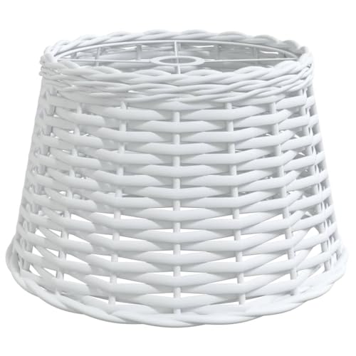 vidaXL Lampenschirm, Deckenlampenschirm für Wohnzimmer Schlafzimmer Esszimmer, Hängelampenschirm mit 1 lackierter Eisenfassung, Deckenlampe Schirm Tischlampe Schirm, Weiß Korbweide vidaXL Lampenschirm, Deckenlampenschirm für Wohnzimmer Schlafzimmer Esszimmer, Hängelampenschirm mit 1 lackierter Eisenfassung, Deckenlampe Schirm Tischlampe Schirm, Weiß Korbweide von vidaXL