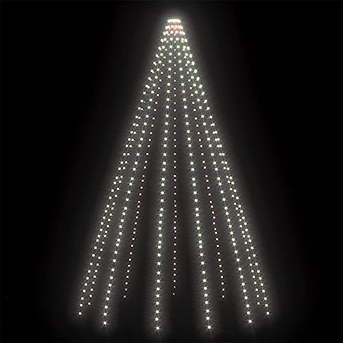 vidaXL Lichterkette mit 500 LEDs Weihnachtsbaum Lichternetz Baumvorhang Weihnachtsdeko Weihnachtsbaumbeleuchtung Kaltweiß 500cm Innen Außen von vidaXL