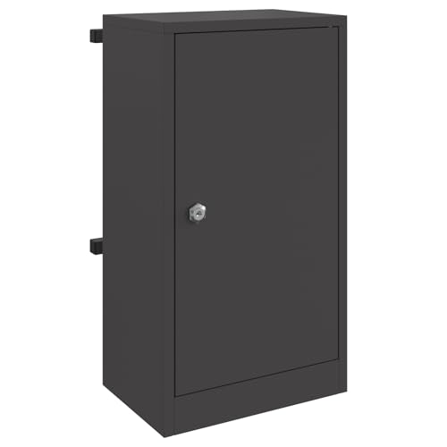 vidaXL Moderner Außenbriefkasten in Schwarz aus Stahl - Größe 30 x 23 x 55 cm, wetterfest und wasserabweisend, abschließbar mit Scharnier-Tür, mattes Finish, ideal fürs Garten oder die Terrasse von vidaXL