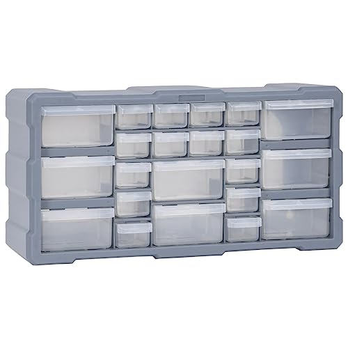 vidaXL Multi-Schubladen Organizer mit 22 Schubladen Sortierkasten Sortimentskasten Sortimentskoffer Sortimentsbox Kleinteilemagazin 49x16x25,5cm von vidaXL