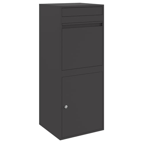 vidaXL Paketbox für draußen, schwarz, aus Schlossstahl, wasserfest, 41 x 38 x 103 cm, modernes Design, wetterfest, ideale Gartenlösung für sichere Paketlieferungen, Tür mit Scharnieren und Camlocks vidaXL Paketbox für draußen, schwarz, aus Schlossstahl, wasserfest, 41 x 38 x 103 cm, modernes Design, wetterfest, ideale Gartenlösung für sichere Paketlieferungen, Tür mit Scharnieren und Camlocks von vidaXL